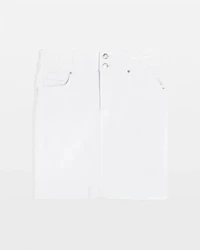 Petite Braided Waist Denim A-Line Miniskirt