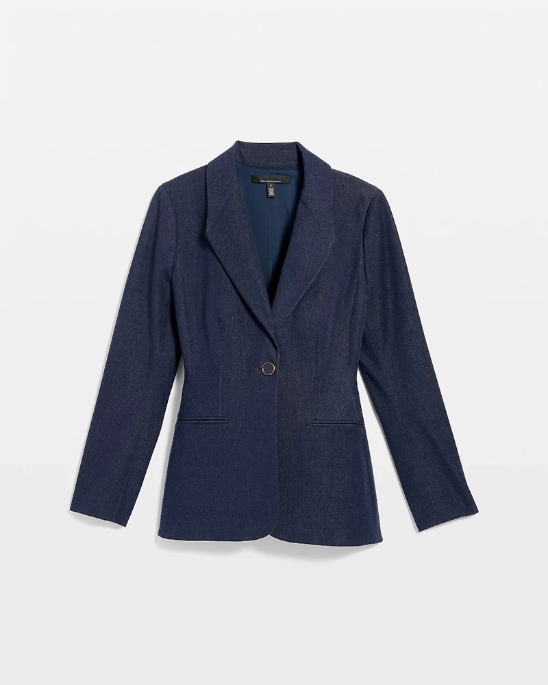 Petite Denim-Look Blazer