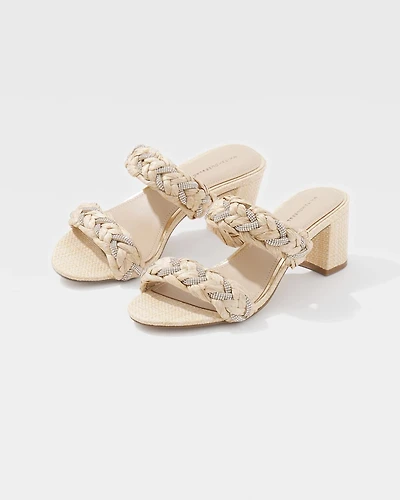 Braided Raffia Heeled Sandal