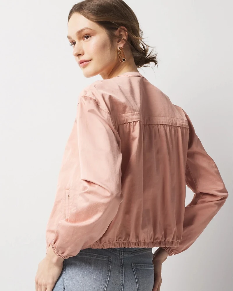 Washed Satin Bomber Jacket