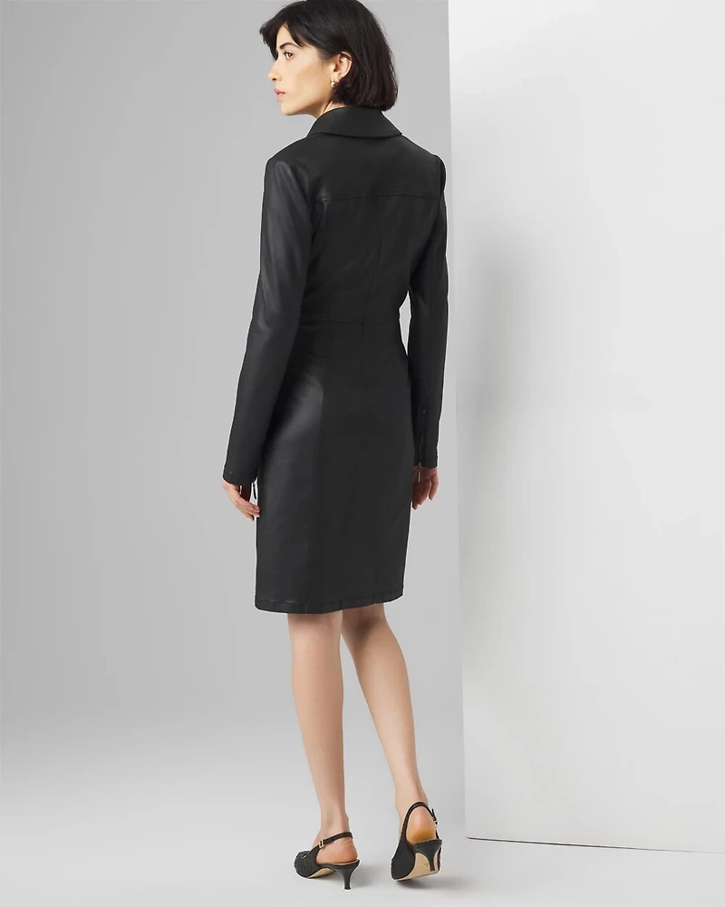 Coated Denim Dress