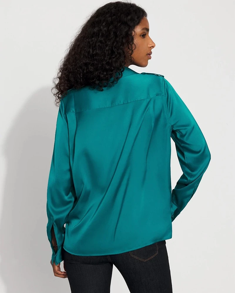 Relaxed Utility Satin Shirt