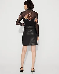 Tailored Faux Leather Skirt