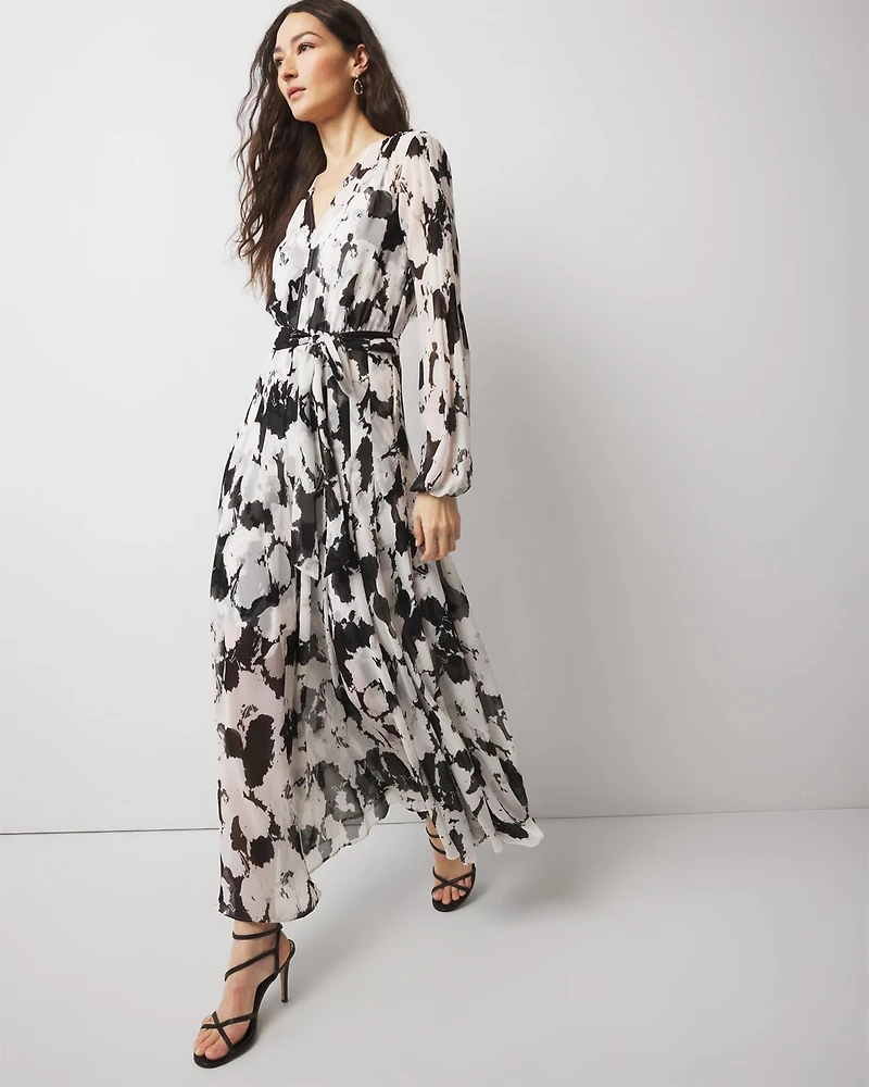 Petite Abstract Floral Maxi Dress