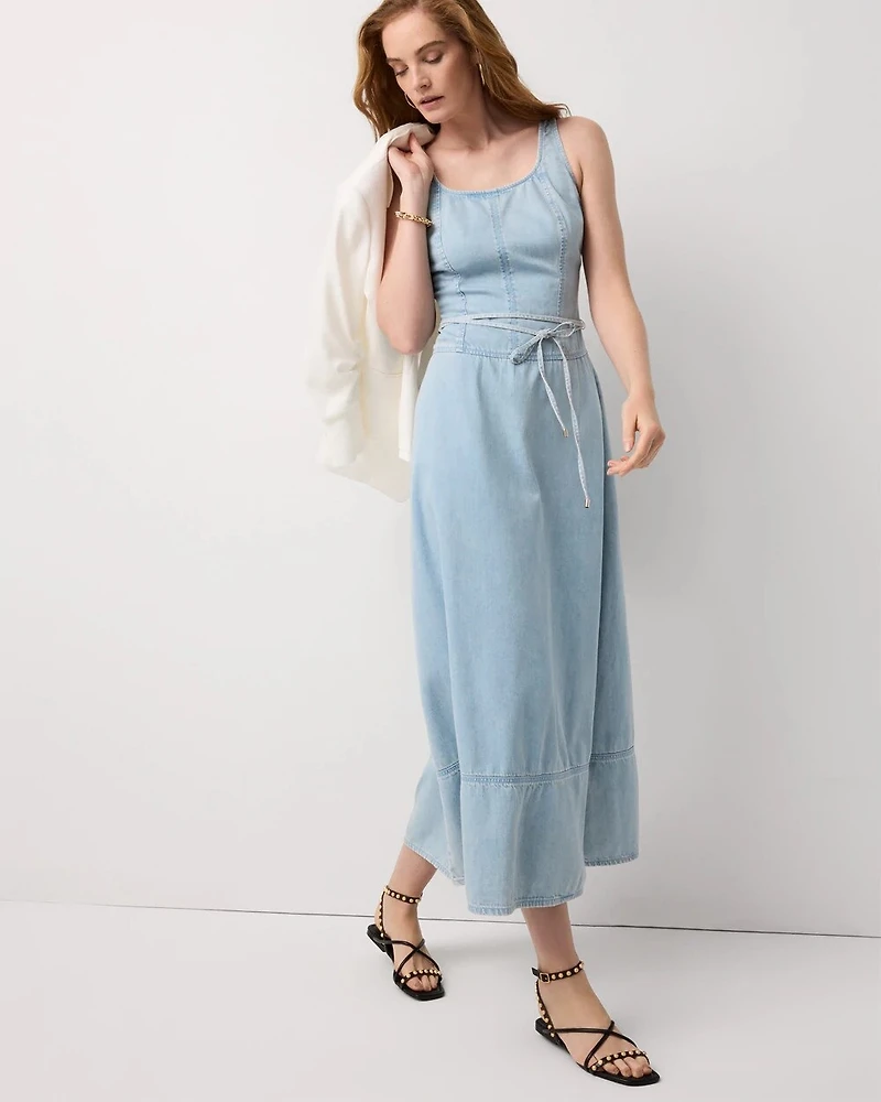 Featherweight Denim Maxi Dress