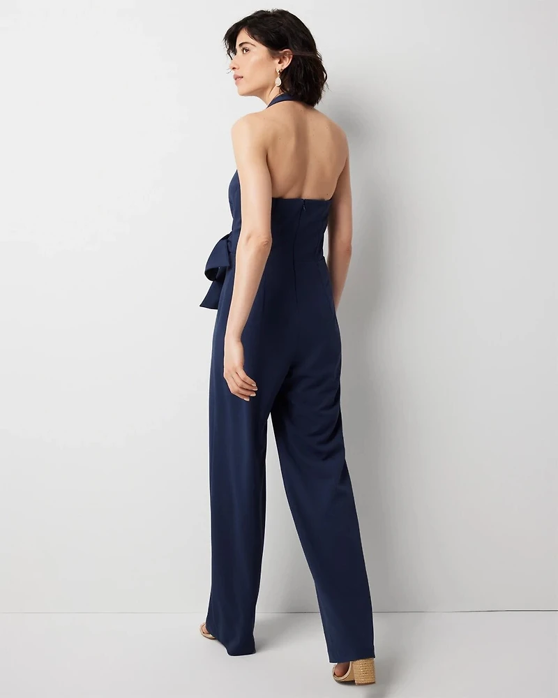 Tie Waist Halter Jumpsuit