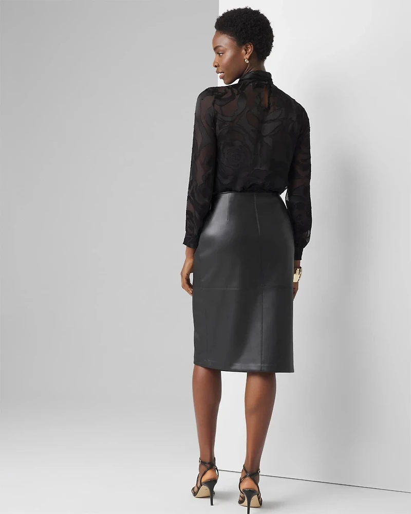 Faux Leather Wrap Skirt