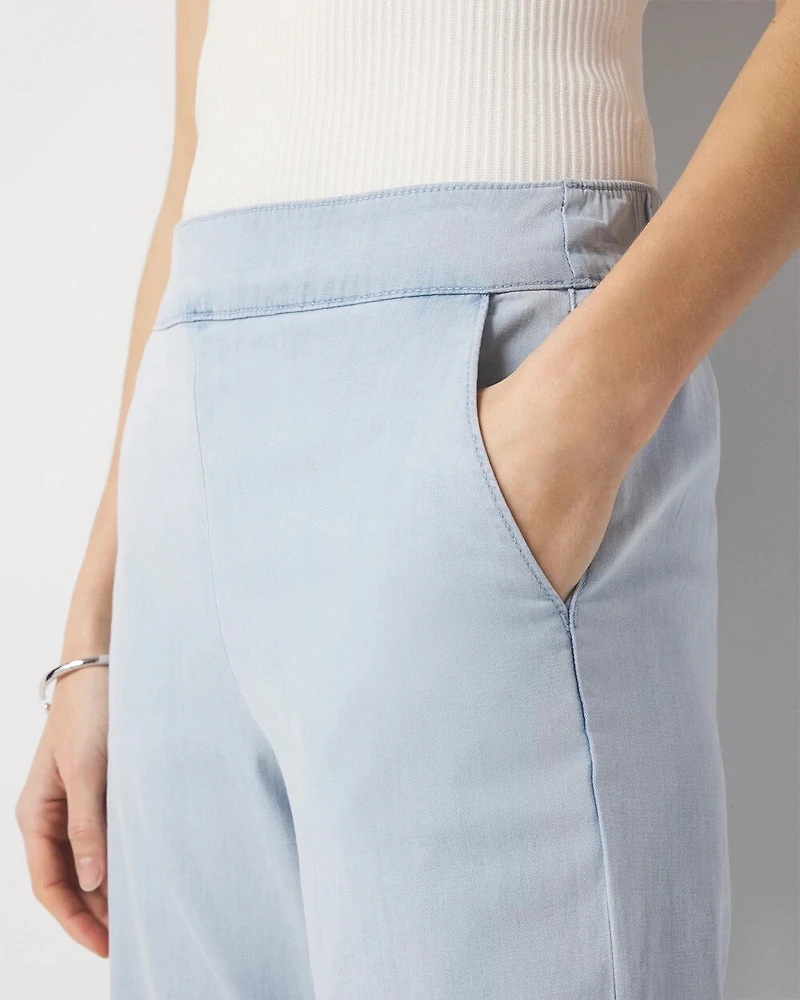 Petite High-Rise Pull-On Wide Leg Jean