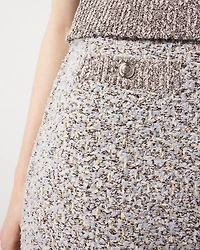 Metallic Tweed Sweater Skirt