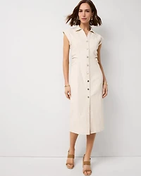 Button Front Sheath Dress
