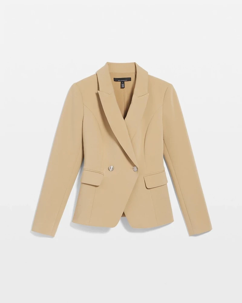 Petite Cropped Double Button Blazer