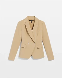 Petite Cropped Double Button Blazer
