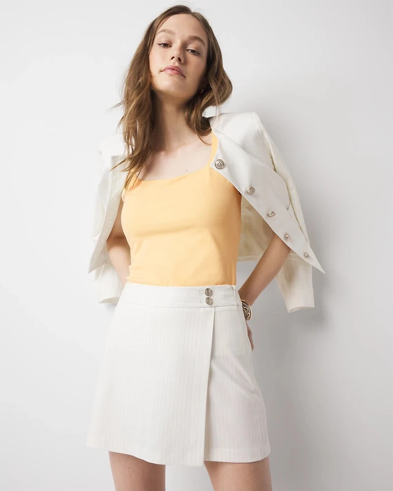 Pinstriped Tailored Skort