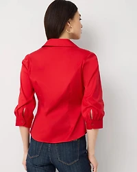 Elbow Sleeve Poplin Shirt