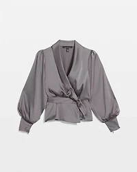 Satin Wrap Blouse