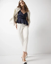 High-Rise Straight Pinstripe Pant