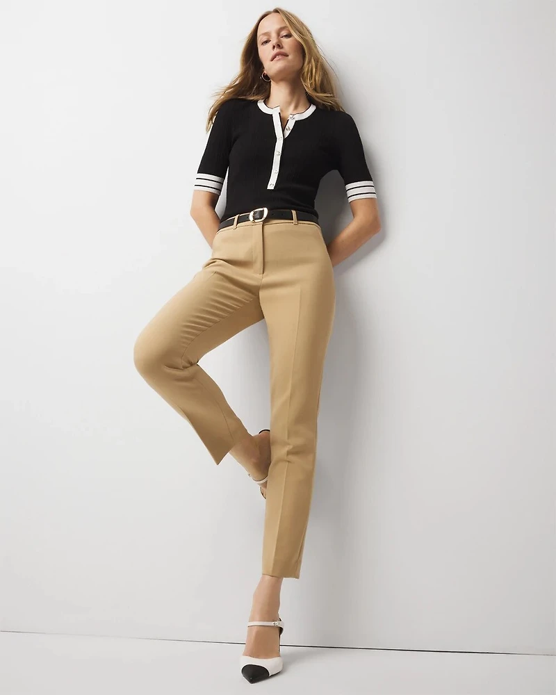 WHBM® Elle Slim Ankle Luxe Double Weave Pants