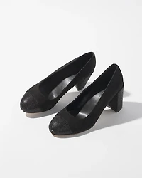 Black Crystal Embellished Pumps