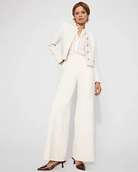 High-Rise Flat-Front Wide-Leg Pant