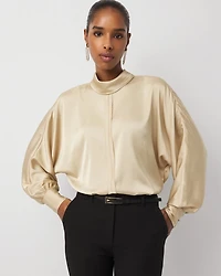 Petite Tie Back Satin Blouse