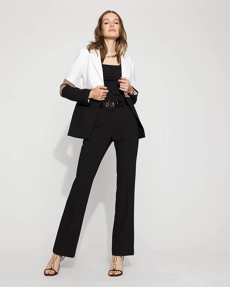 Colorblocked One-Button Blazer