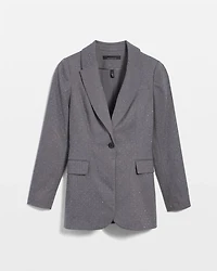 Relaxed Pinstripe One-Button Blazer