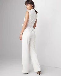 Petite Sleeveless Tie Waist Jumpsuit