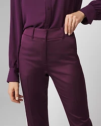 Petite High Rise Satin Straight Pant