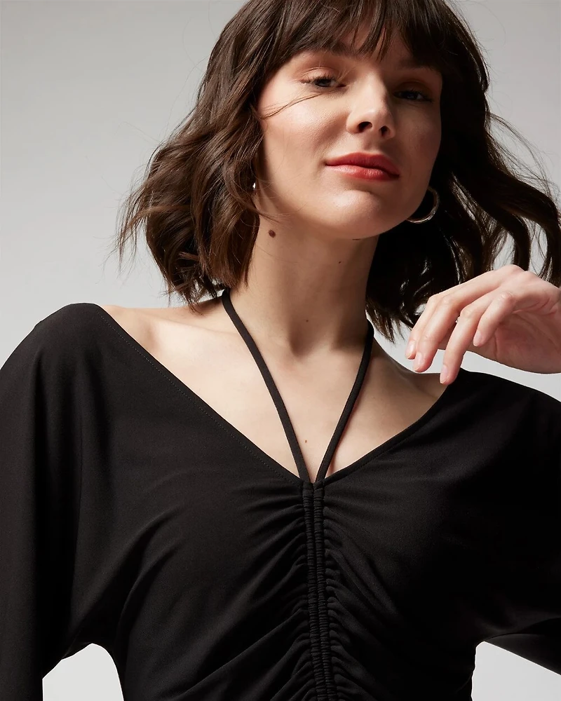 Matte Jersey Ruched Front Top