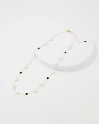 Black + White Single Strand Necklace