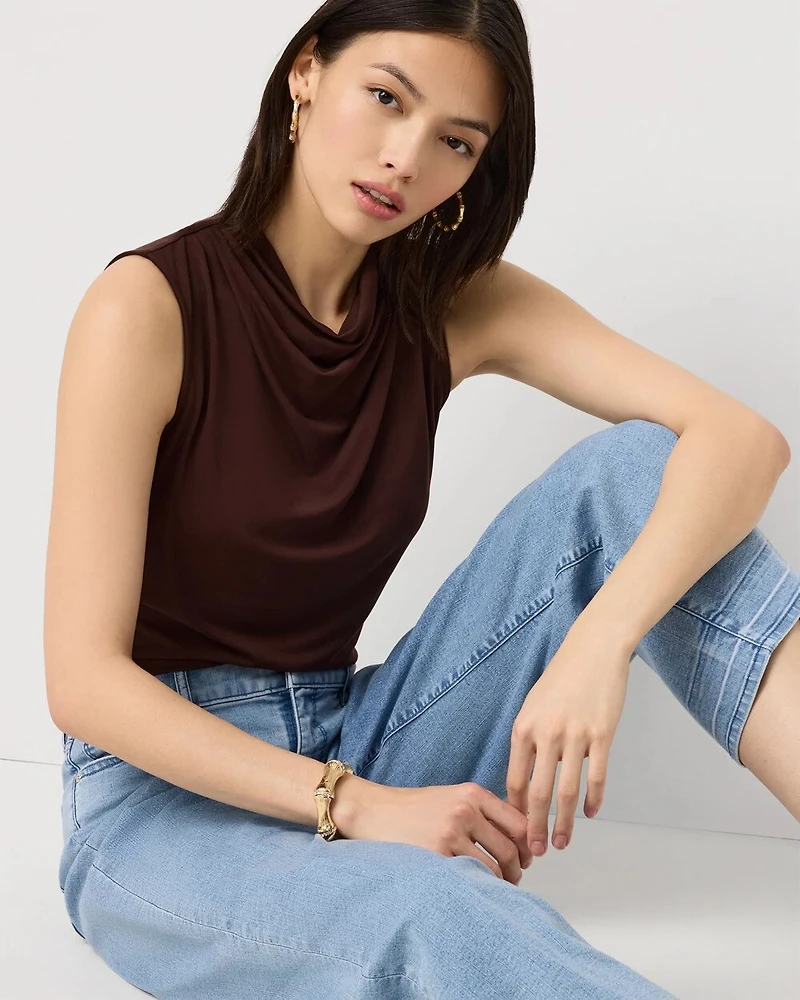 Cowl Neck Sleeveless Top
