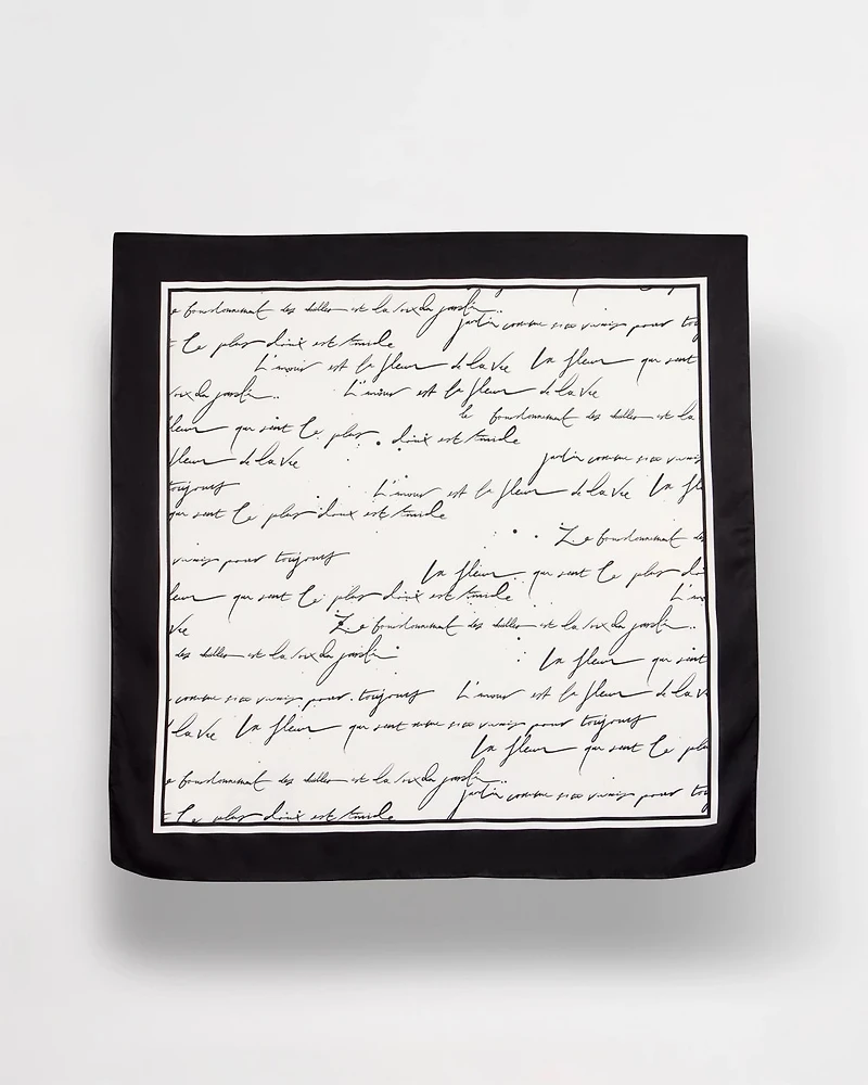 Script Square Scarf