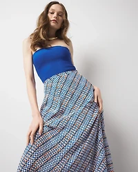 Geo Print A-Line Maxi Skirt