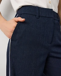 Denim-Look High Rise Wide Leg Crop