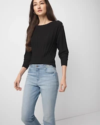 Cashmere Blend Ribbed Sweater