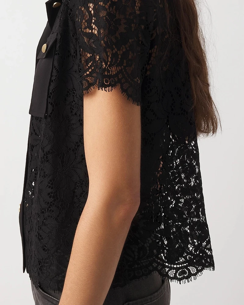 Short-Sleeve Lace Shirt