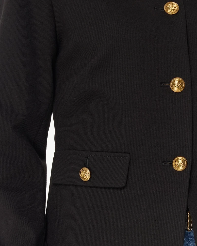 Button Front Cropped Jacket