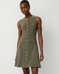 Sleeveless Button Front Dress