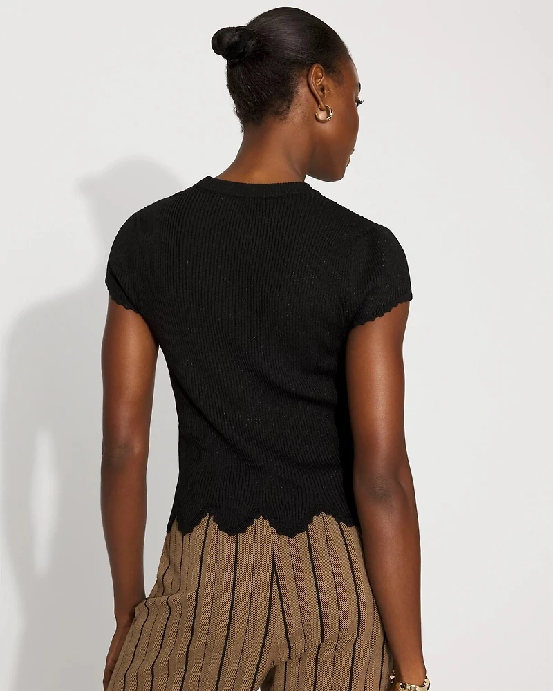 Scalloped Shimmer Sweater