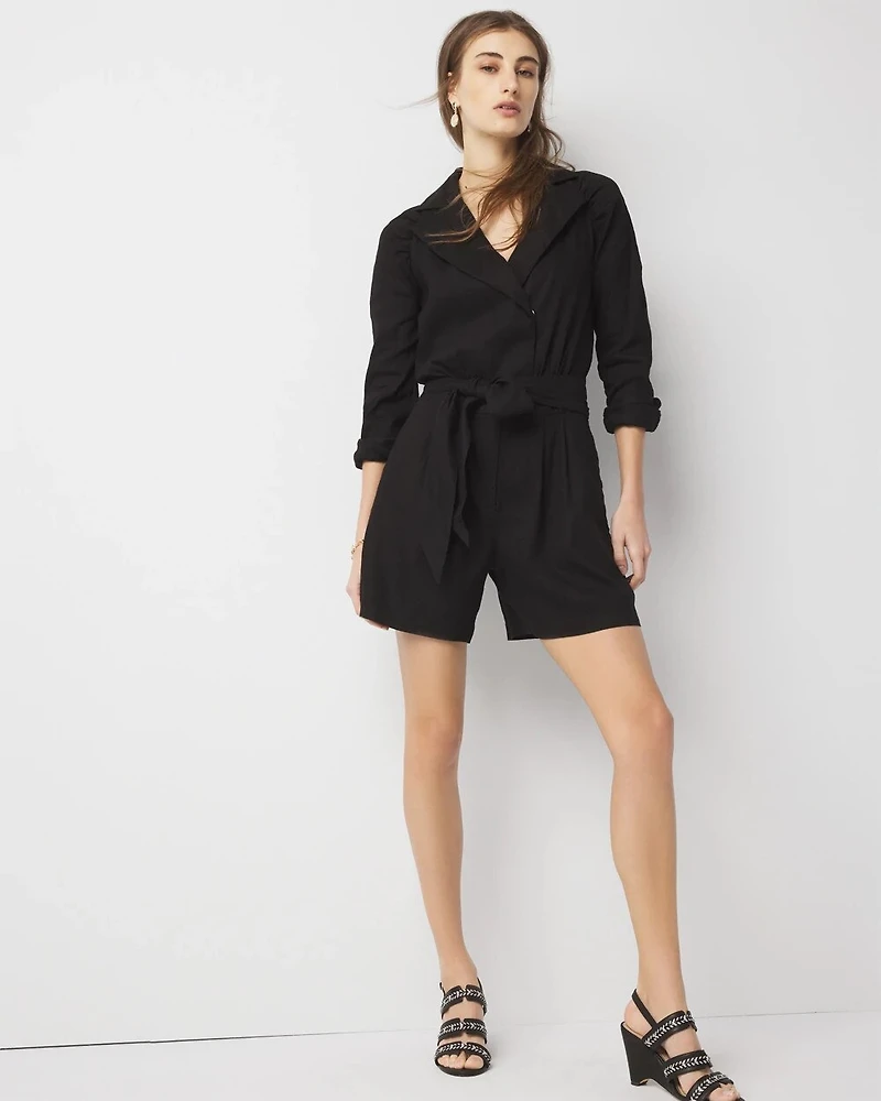Linen-Blend Romper