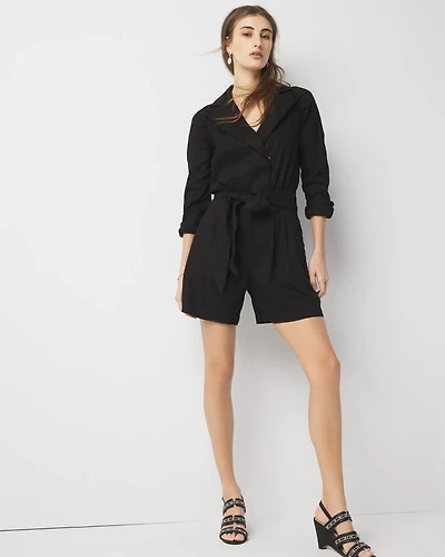 Linen-Blend Romper