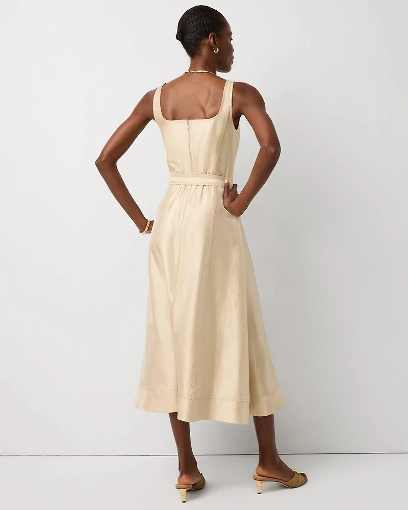 Fit + Flare Notch Neck Midi Dress