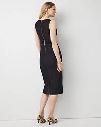 Ponte + Denim Midi Dress