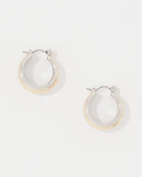 Silver + Gold Hoop Earrings