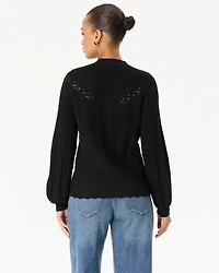Mock Neck Long Sleeve Pullover Sweater
