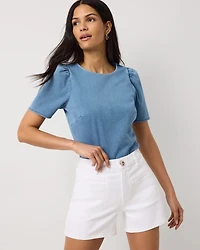 High Rise Denim Short