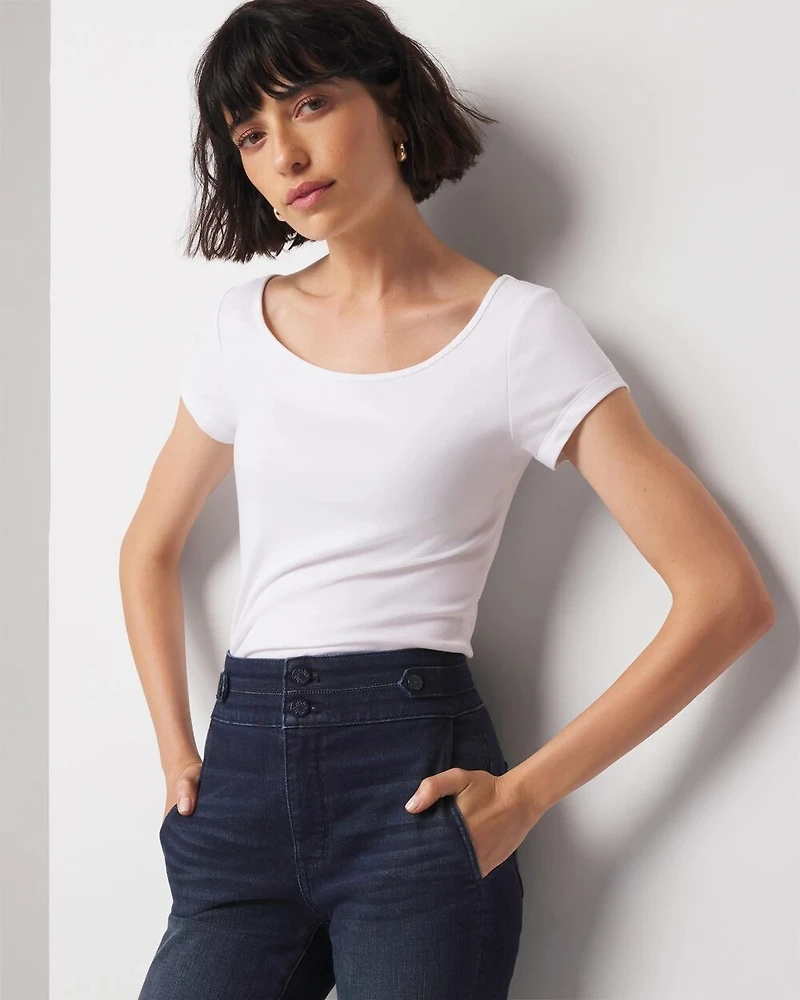 WHBMFORME™ All Ways Stretch Scoop Neck Tee