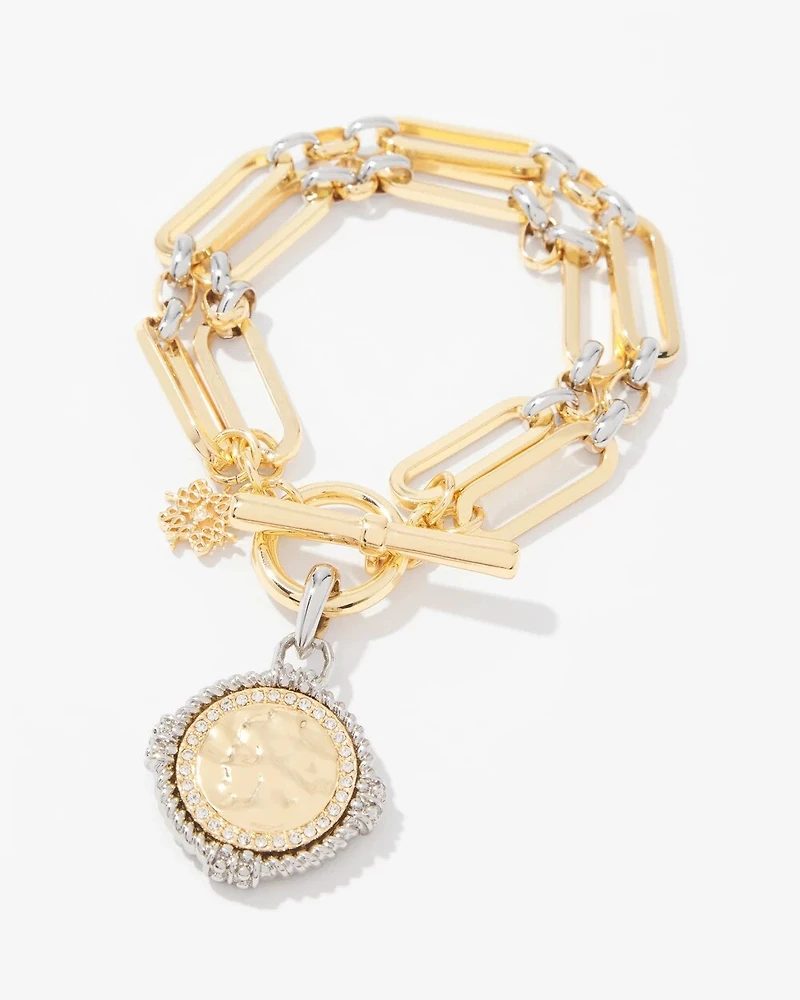 Mixed-Metal Coin Bracelet