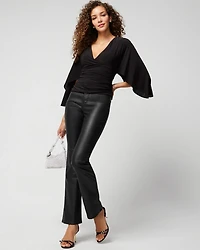 V-Neck Drape Sleeve Matte Jersey Top