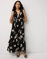 Ruffle Chiffon Maxi Dress